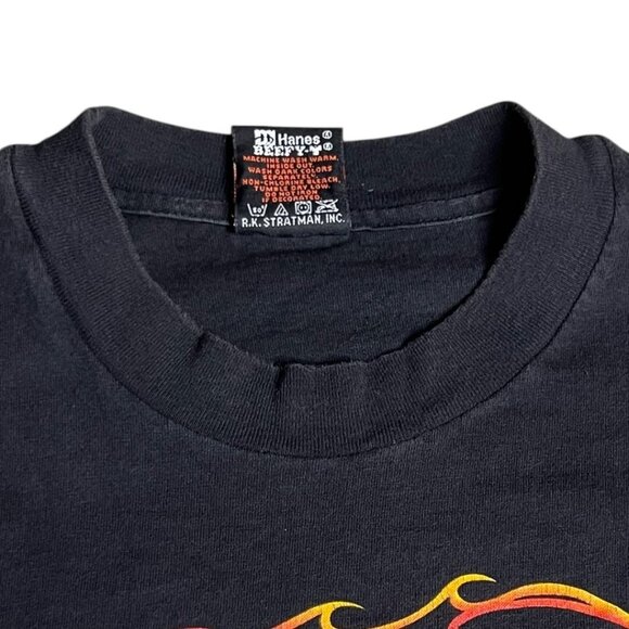 Rare Harley-Davidson Flaming Eagle T-Shirt Austin TX 90s R.K. Stratman USA Large - Picture 8 of 11